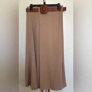 PHILOSOPHY Women’s Belted Waist Skirt Size 8 Camel Color